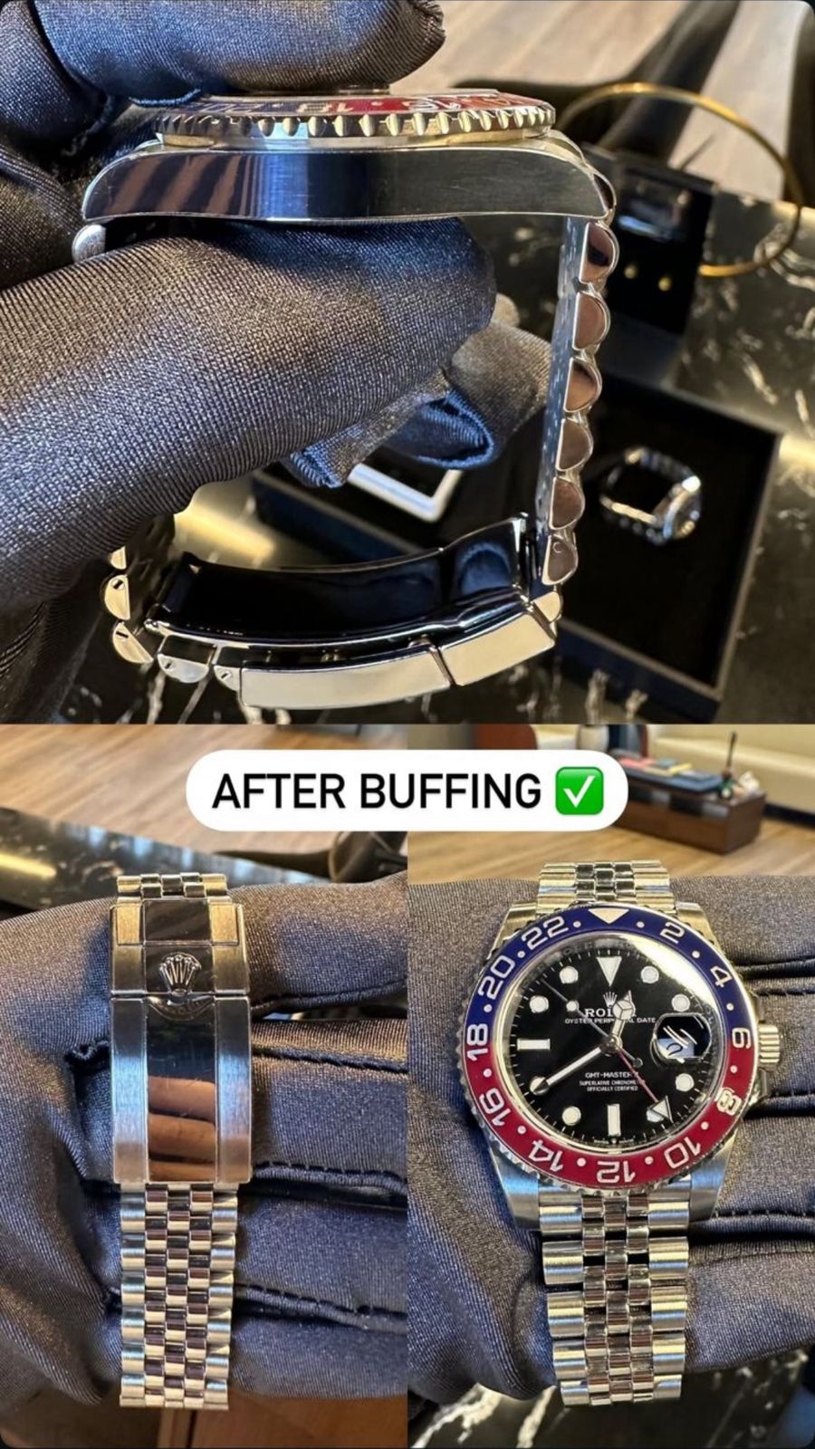 ساعة بعد خدمة التلميع